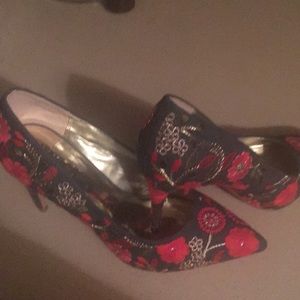 Floral Jean heels 👠